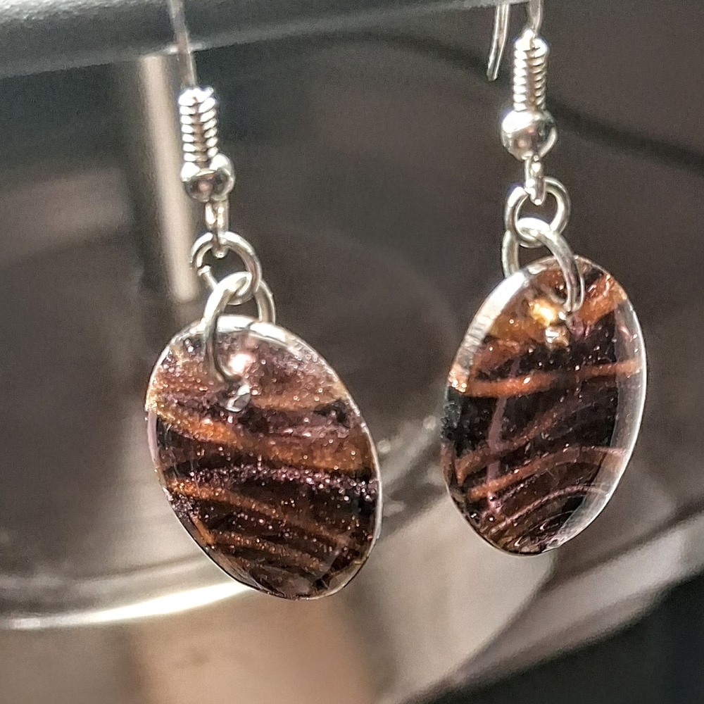 Brown Glass Drop Earrings - Elegant Women’s Jewelry